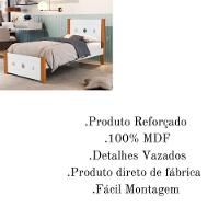 Cama Solteiro Padrão 100% Mdf Decorativa Resistente Estrado Madeira Branco/nature - 2