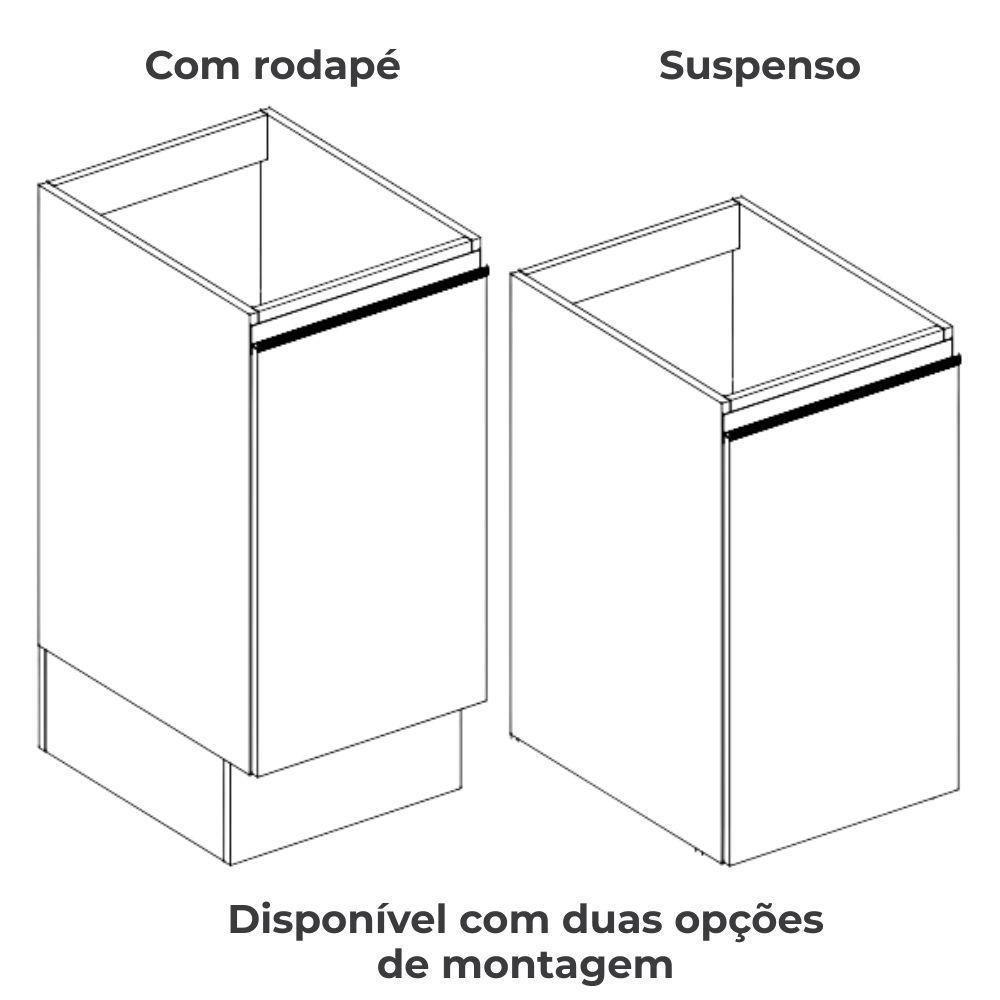 Balcao Com Tampo 1 Porta 40 Cm Mdp Maxxi G741 Canela Kappesberg Canela - 6