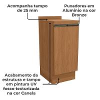 Balcao Com Tampo 1 Porta 40 Cm Mdp Maxxi G741 Canela Kappesberg Canela - 3