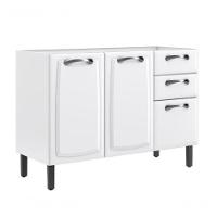 Balcão Itatiaia Em Aço New Premium 3 Portas 2 Gavetas Sem Tampo Branco - 1