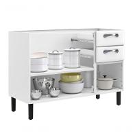 Balcão Itatiaia Em Aço New Premium 3 Portas 2 Gavetas Sem Tampo Branco - 2