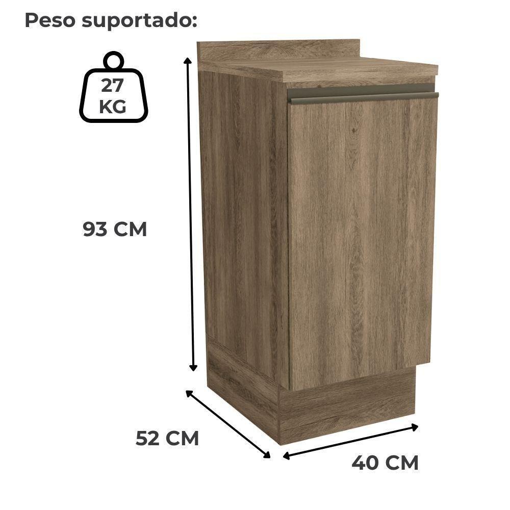 Balcao Com Tampo 1 Porta 40 Cm Mdp Maxxi G741 Nogal Kappesberg Nogal - 3
