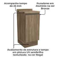 Balcao Com Tampo 1 Porta 40 Cm Mdp Maxxi G741 Nogal Kappesberg Nogal - 2