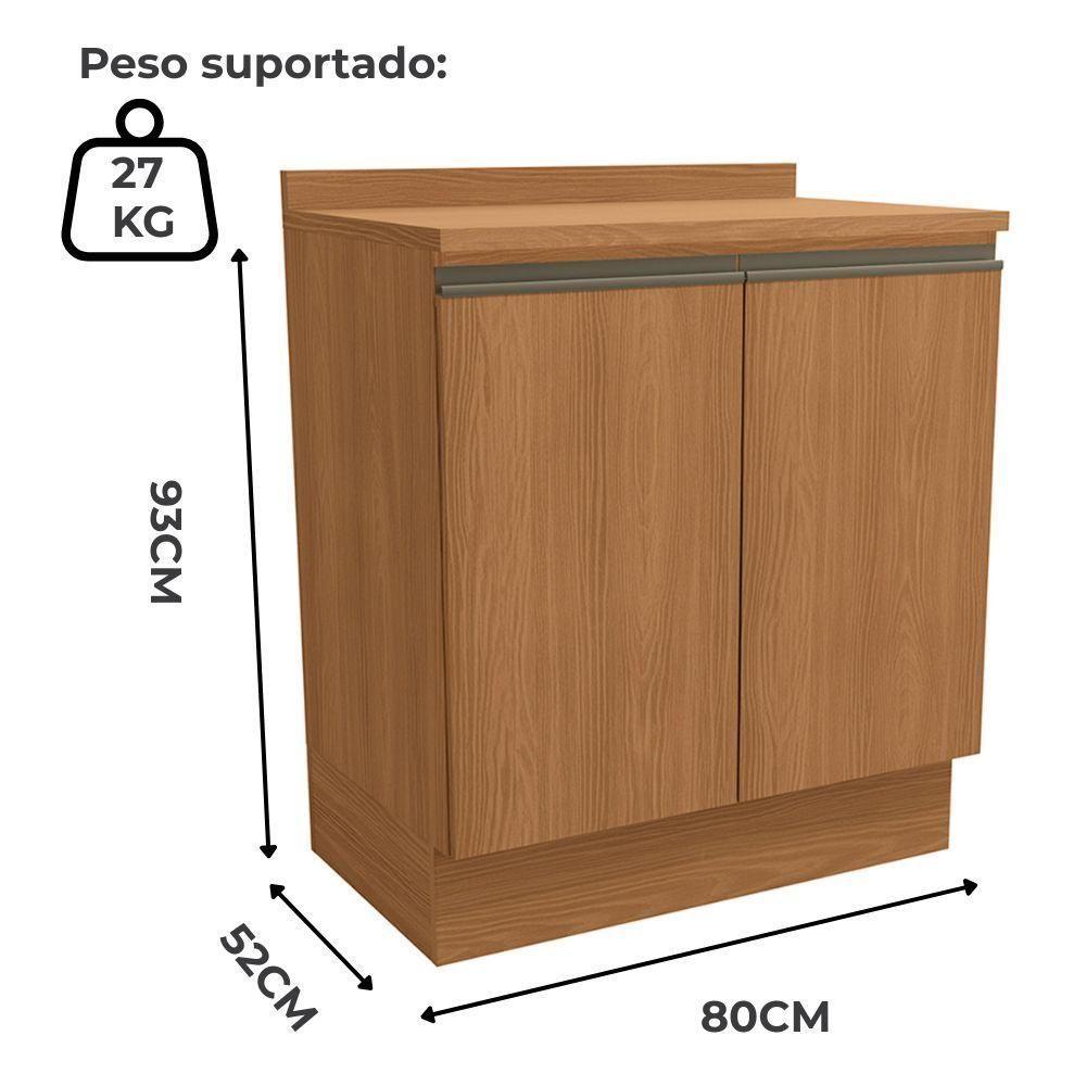 Balcao Com Tampo 2 Portas 80 Cm Maxxi G744 Canela Kappesberg Canela - 4