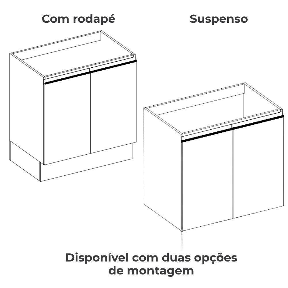 Balcao Com Tampo 2 Portas 80 Cm Maxxi G744 Canela Kappesberg Canela - 6