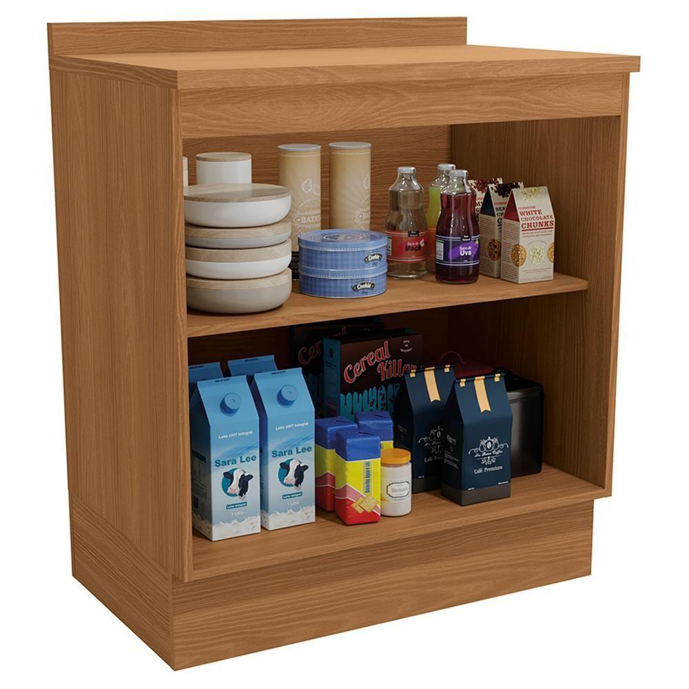 Balcao Com Tampo 2 Portas 80 Cm Maxxi G744 Canela Kappesberg Canela - 7