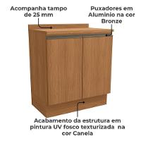 Balcao Com Tampo 2 Portas 80 Cm Maxxi G744 Canela Kappesberg Canela - 3