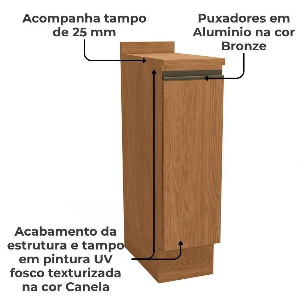 Balcao Com Tampo 1 Porta 25 Cm Mdp Maxxi G737 Canela Kappesberg Canela - 3