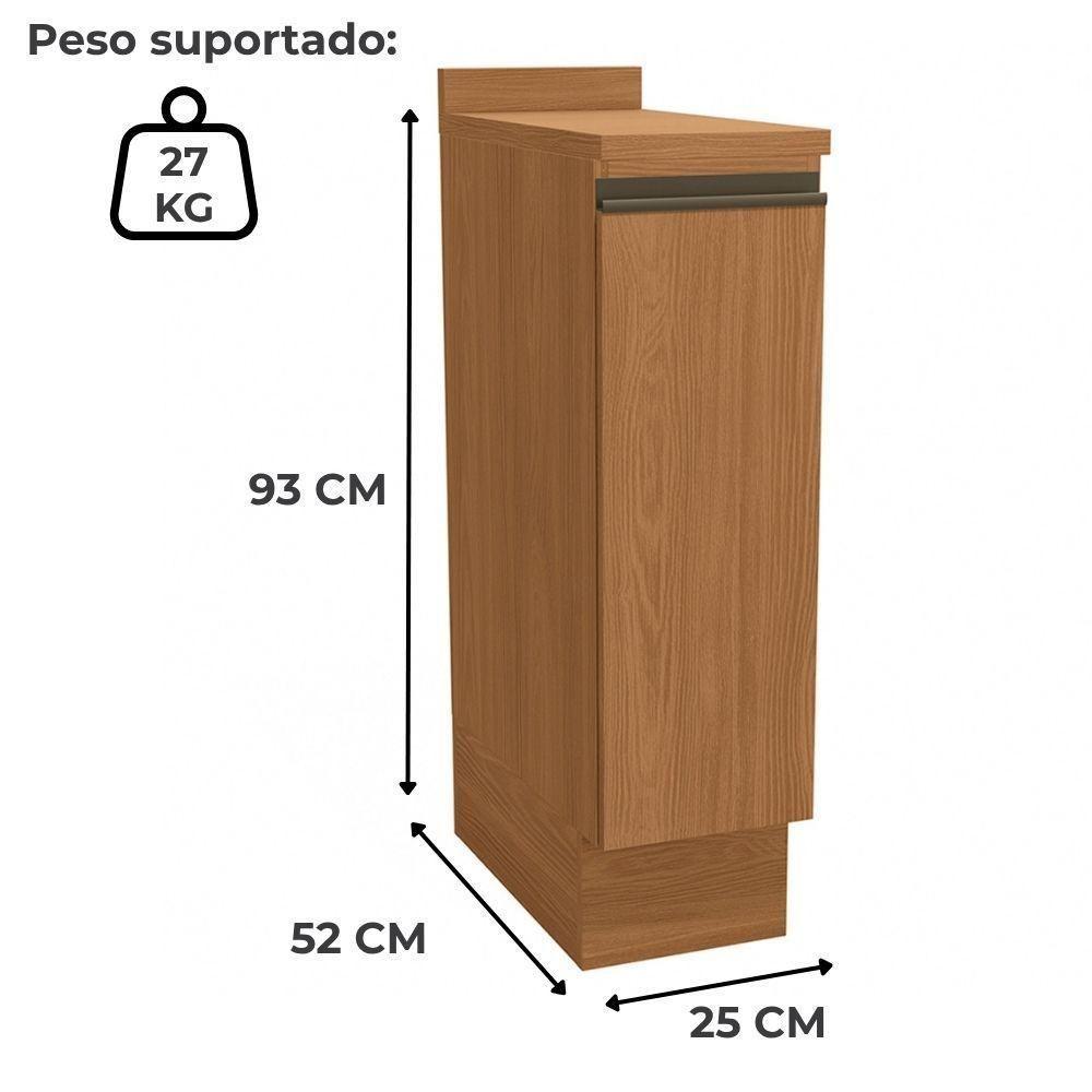 Balcao Com Tampo 1 Porta 25 Cm Mdp Maxxi G737 Canela Kappesberg Canela - 4