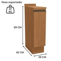 Balcao Com Tampo 1 Porta 25 Cm Mdp Maxxi G737 Canela Kappesberg Canela
