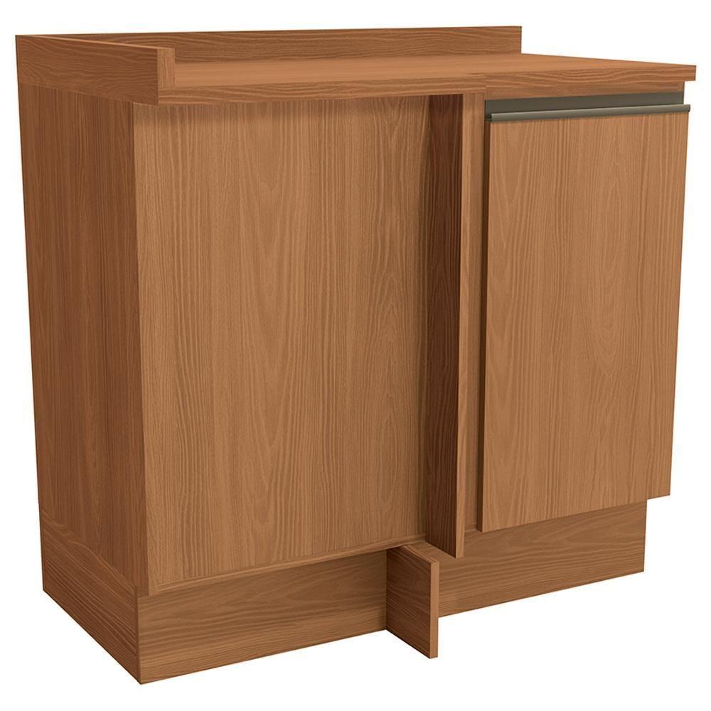 Balcao Canto Reto Com Tampo 1p 98 Cm Maxxi G748 Canela Kappesberg Canela - 1