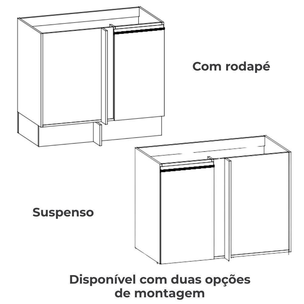 Balcao Canto Reto Com Tampo 1p 98 Cm Maxxi G748 Canela Kappesberg Canela - 6