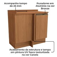 Balcao Canto Reto Com Tampo 1p 98 Cm Maxxi G748 Canela Kappesberg Canela - 3