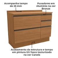 Balcao Com Tampo 1p 4g 120 Cm Maxxi G746 Canela Kappesberg Canela - 3