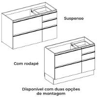 Balcao Com Tampo 1p 4g 120 Cm Maxxi G746 Canela Kappesberg Canela - 6