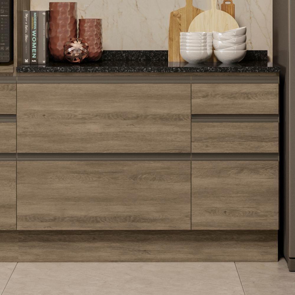 Balcao Com Tampo 120 Cm 1p 4g Maxxi G746 Nogal Preto Kappesberg Nogal Preto - 2