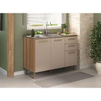 Balcão Luciane 3 Portas 2 Gavetas 1,20 Sem Tampo Carvalho Cinammon - 2