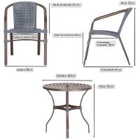 02 Cadeiras Floripa E Mesa Roma 100cm Marrom Trama Original Prata - 2