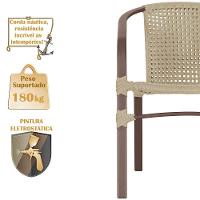 04 Cadeiras Floripa E Mesa Roma 80cm Marrom Trama Original Rami