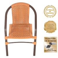 02 Cadeiras Floripa E Mesa Roma 100cm Marrom Trama Original Terra Cota - 3