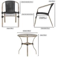 04 Cadeiras Floripa E Mesa Roma 100cm Fendi Trama Original Preto - 2