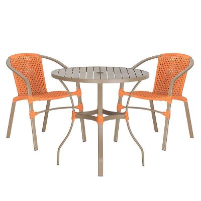 02 Cadeiras Floripa E Mesa Roma 100cm Fendi Trama Original Terra Cota