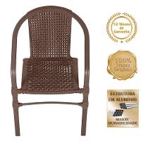 02 Cadeiras Floripa E Mesa Roma 100cm Marrom Trama Original Marrom - 3