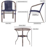 04 Cadeiras Floripa E Mesa Roma 100cm Marrom Trama Original Azul - 2