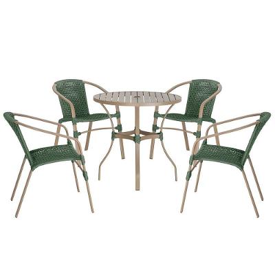 04 Cadeiras Floripa E Mesa Roma 100cm Fendi Trama Original Verde