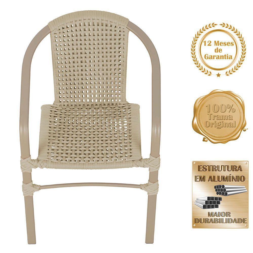 02 Cadeiras Floripa E Mesa Roma 100cm Fendi Trama Original Rami - 3