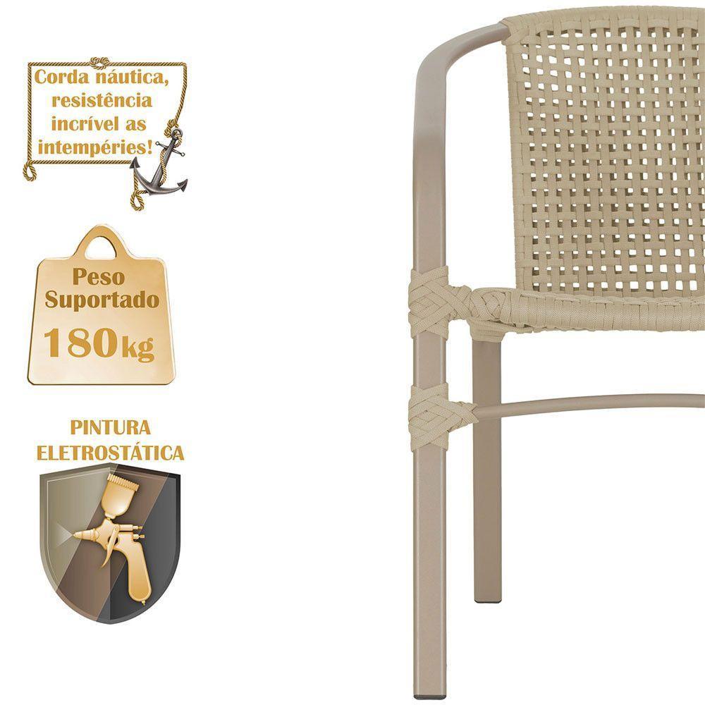 02 Cadeiras Floripa E Mesa Roma 100cm Fendi Trama Original Rami - 4