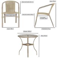 02 Cadeiras Floripa E Mesa Roma 100cm Fendi Trama Original Rami - 2