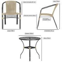 04 Cadeiras Floripa E Mesa Roma 100cm Preta Trama Original Rami - 2