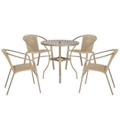 04 Cadeiras Floripa E Mesa Roma 100cm Fendi Trama Original Rami
