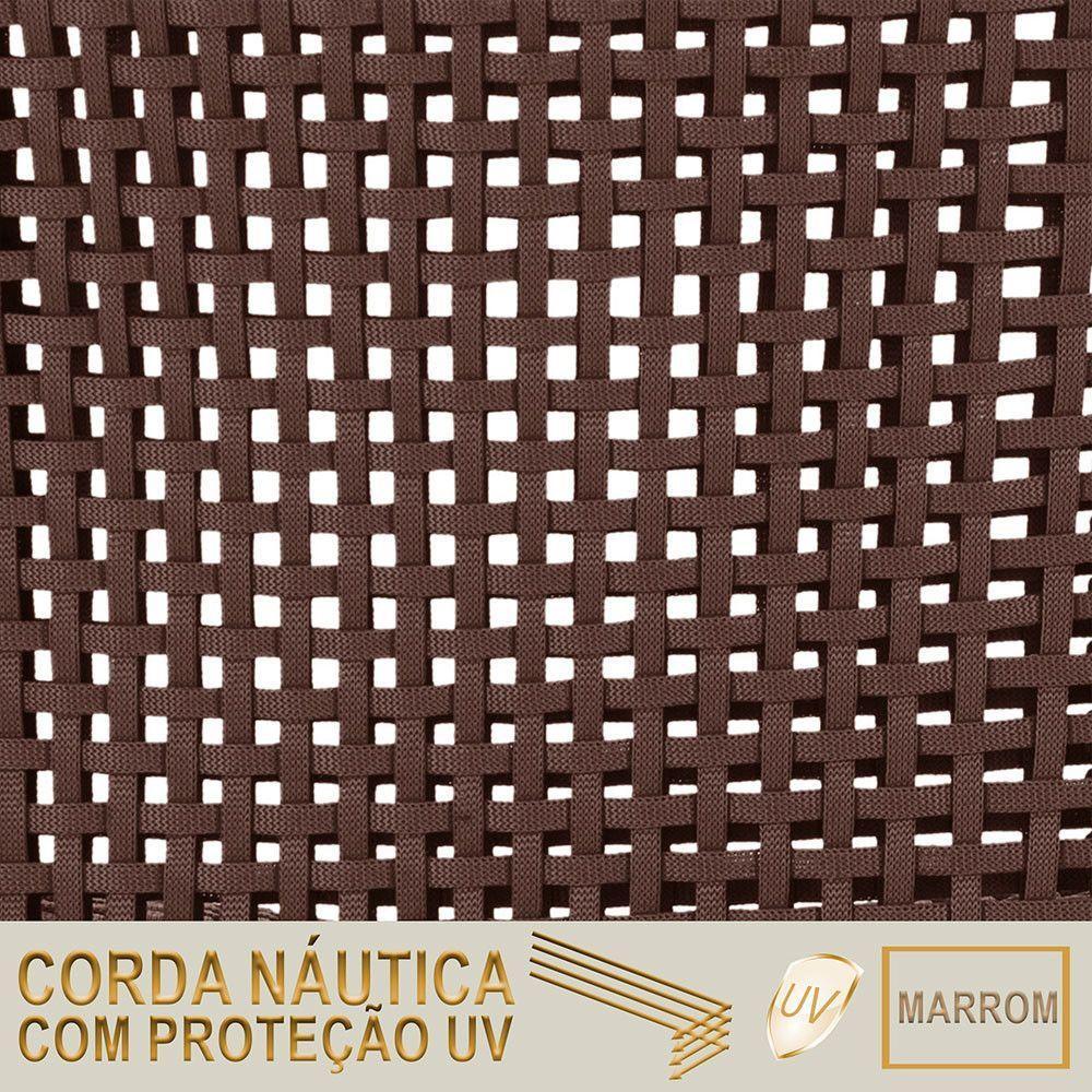 04 Cadeiras Floripa E Mesa Roma 80cm Marrom Trama Original Marrom - 5