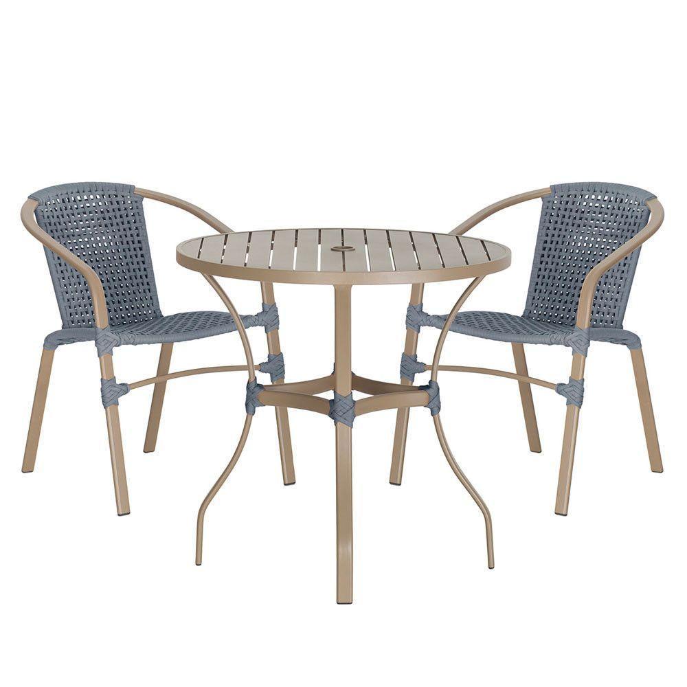 02 Cadeiras Floripa E Mesa Roma 80cm Fendi Trama Original Prata - 1