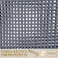 02 Cadeiras Floripa E Mesa Roma 80cm Fendi Trama Original Prata - 5