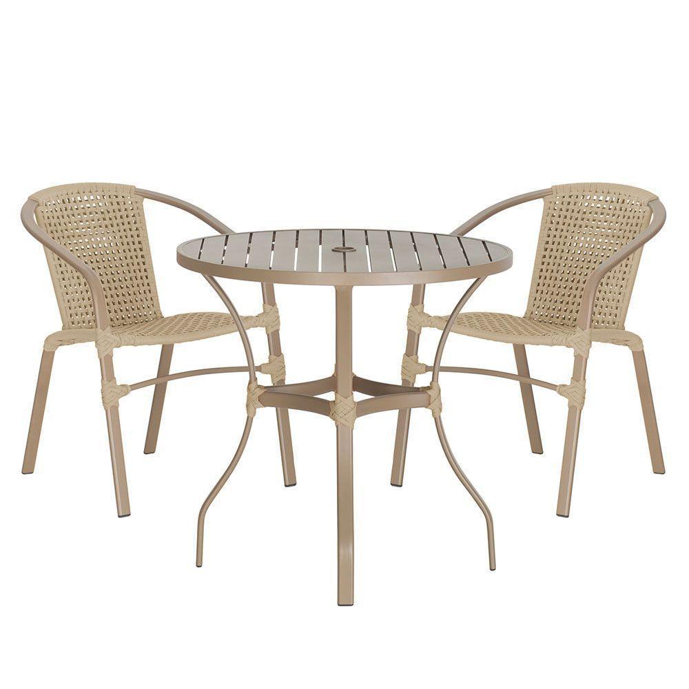 02 Cadeiras Floripa E Mesa Roma 80cm Fendi Trama Original Rami - 1