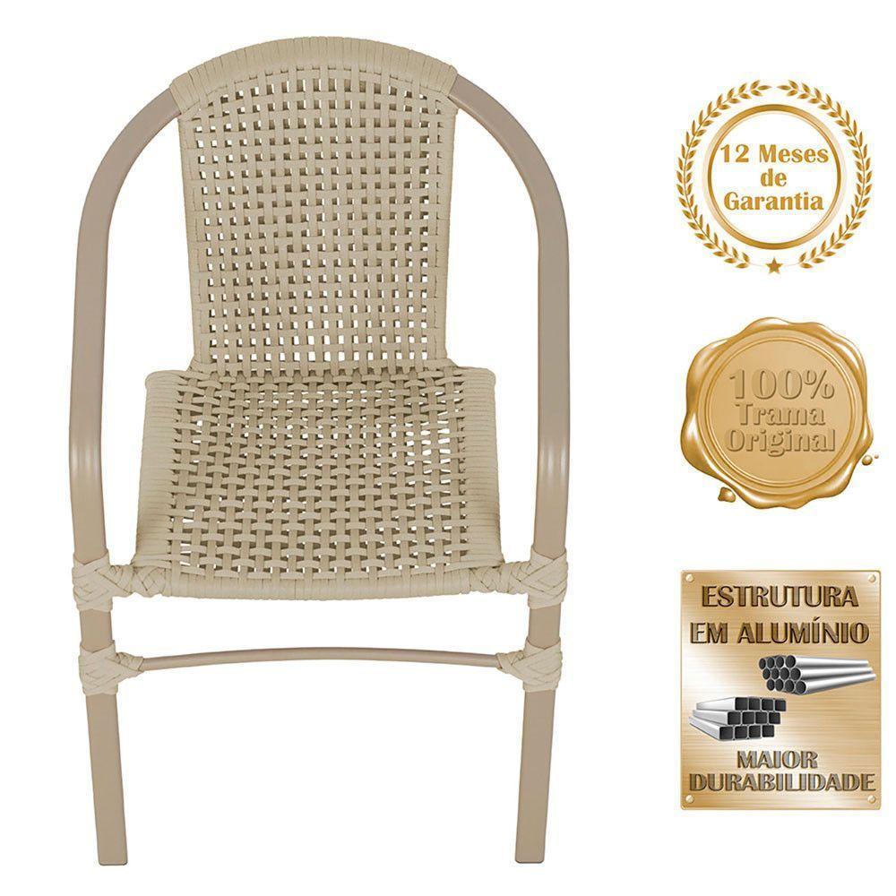 02 Cadeiras Floripa E Mesa Roma 80cm Fendi Trama Original Rami - 3