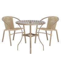 02 Cadeiras Floripa E Mesa Roma 80cm Fendi Trama Original Rami - 1