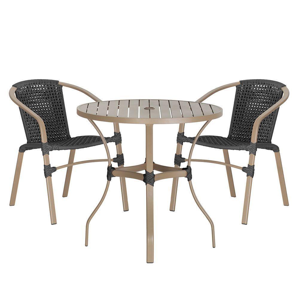 02 Cadeiras Floripa E Mesa Roma 100cm Fendi Trama Original Preto - 1