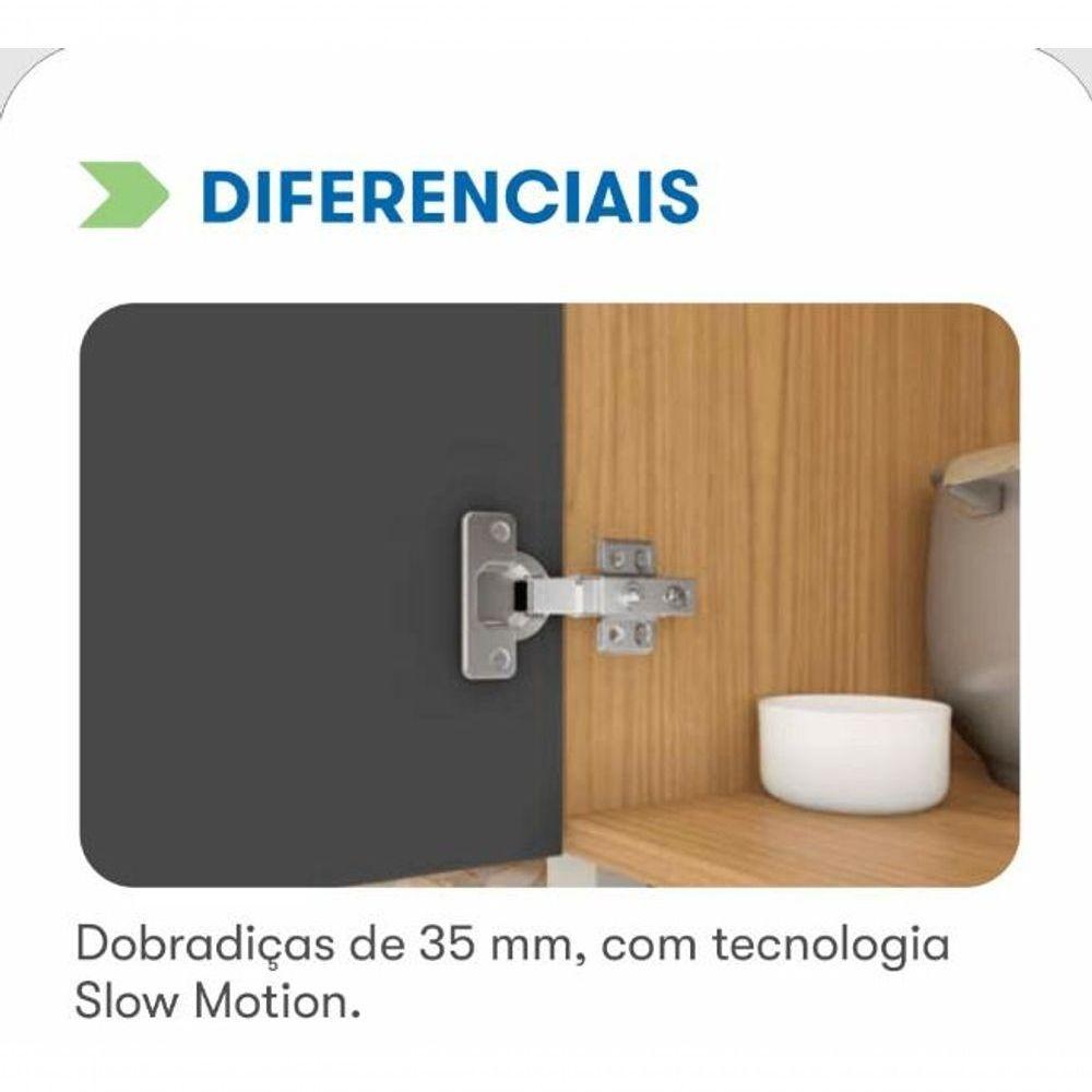 Balcao Itatiaia Canto New Porto 1 Porta Cinamomo/Off White - 4