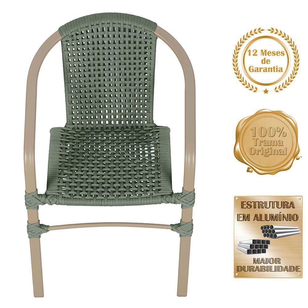 02 Cadeiras Floripa E Mesa Roma 100cm Fendi Trama Original Verde - 3