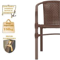 04 Cadeiras Floripa E Mesa Roma 100cm Marrom Trama Original Marrom