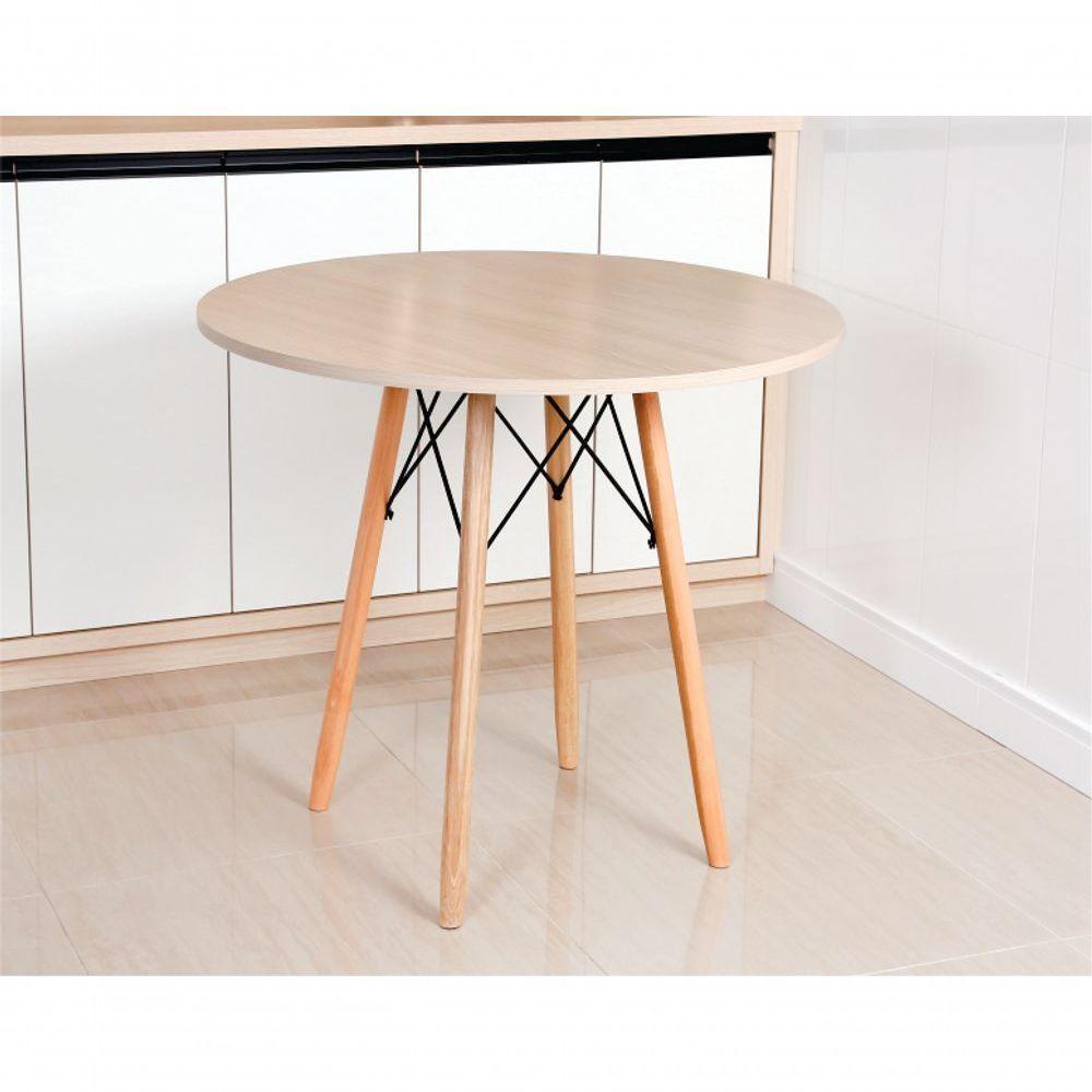 Mesa Eames Eiffel Redonda 80 Cm - Madeirado Truffel - 1