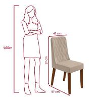 Conjunto Sala De Jantar Mesa Easy Pop 120x80cm Tampo Vidro/mdf Com 4 Cadeiras Seat Veludo Naturale Creme Frassino/off