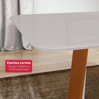 Conjunto Sala De Jantar Mesa Easy Pop 120x80cm Tampo Vidro/mdf Com 4 Cadeiras Seat Veludo Naturale Creme Frassino/off - 5