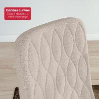 Conjunto Sala De Jantar Mesa Easy Pop 120x80cm Tampo Vidro/mdf Com 4 Cadeiras Seat Boucle Bege Frassino/off White - 7