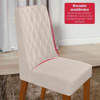 Conjunto Sala De Jantar Mesa Easy Pop 120x80cm Tampo Vidro/mdf Com 4 Cadeiras Seat Boucle Bege Frassino/off White - 8