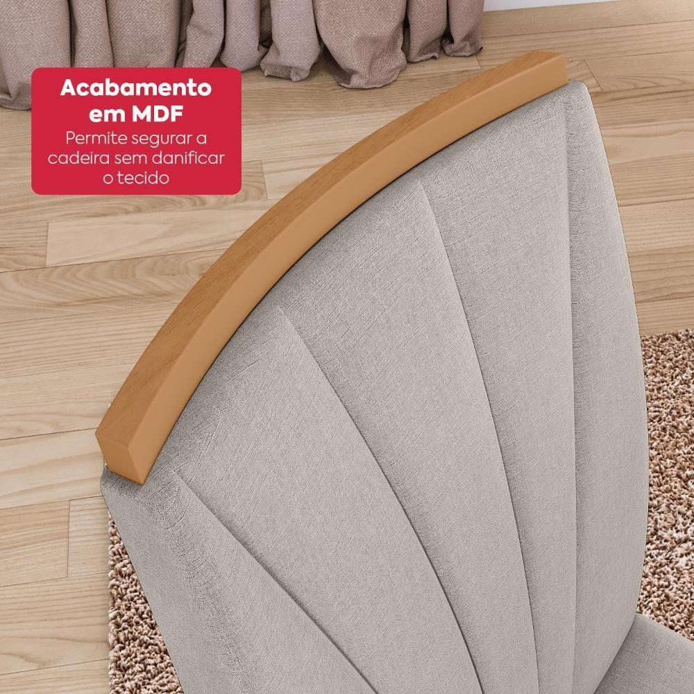 Conjunto Sala De Jantar Mesa Easy Pop 120x80cm Tampo Mdf 40mm Com 4 Cadeiras Confort Linho Mosaico Cinza Amêndoa/off - 7